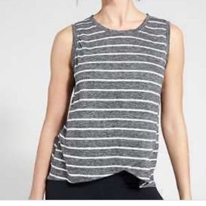 Athleta Strip Linen Criss Cross Tank